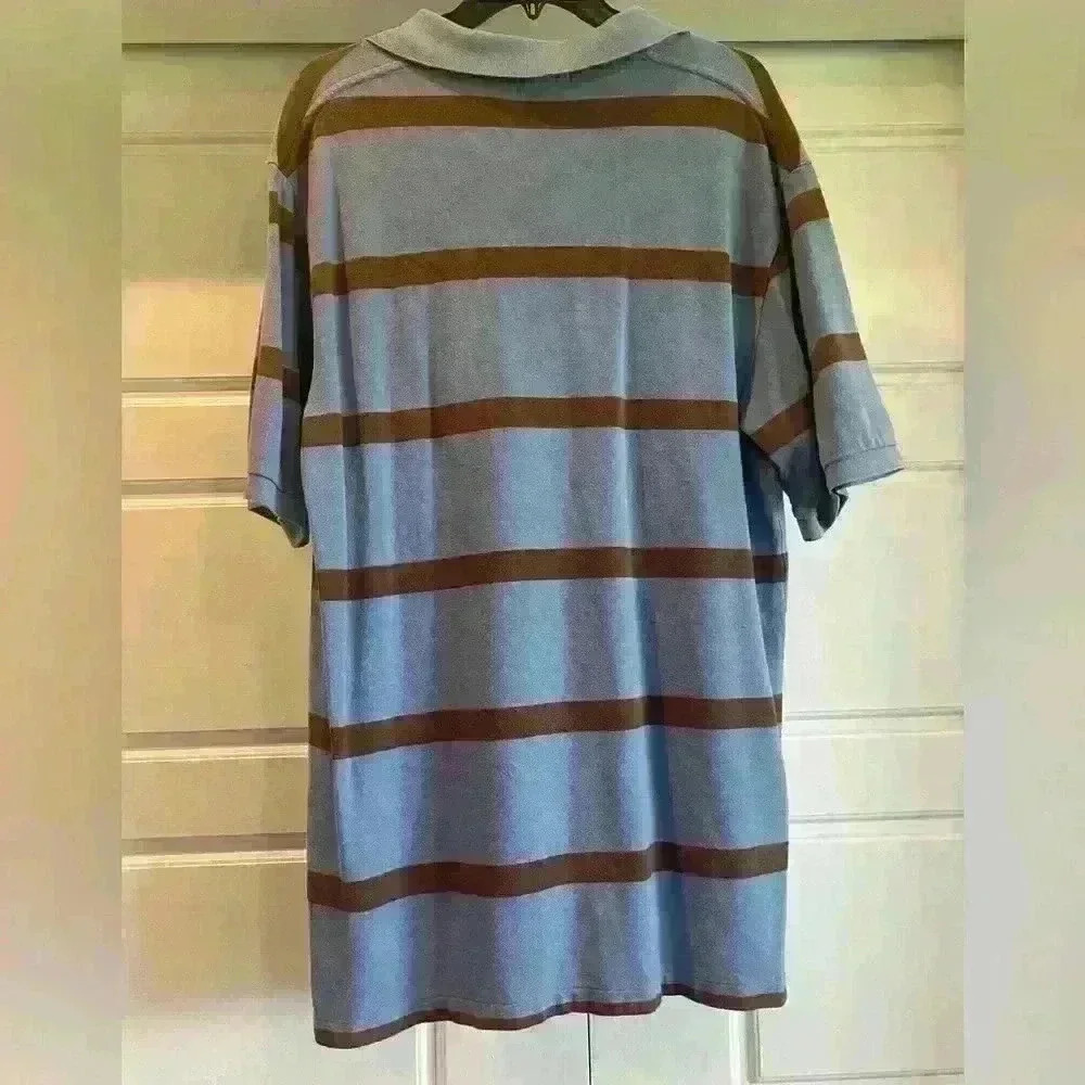 Polo by Ralph Lauren Men’s Polo Size Large/Tall color Blue with Brown stripes - Picture 3 of 9